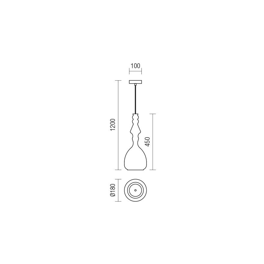 Redo 01-2939 - Pendul AMBIX suspendat pe cablu, 1xE27/42W/230V, Ø 18 cm, maro