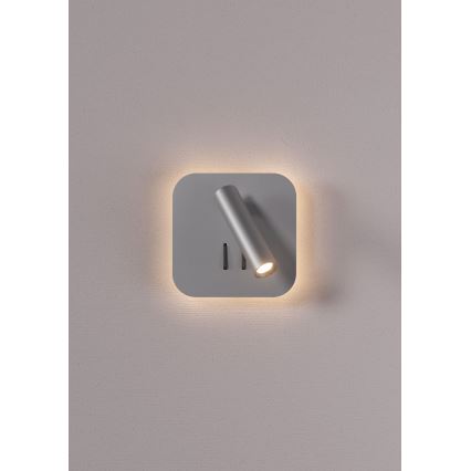 Redo 01-2978 - Aplica de perete QUDA LED/6W/230V + LED/3W, 3000K, CRI 90, crom mat