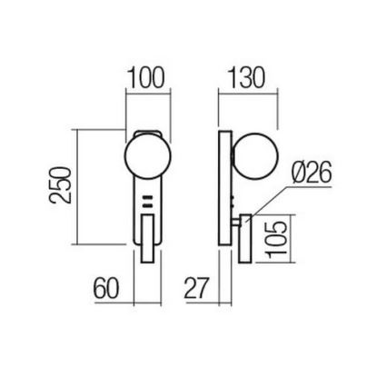 Redo 01-2991 - Aplica de perete OASIS LED 3W/230V + 1x G9 10W, USB, CRI 90, albă