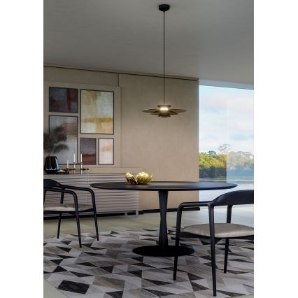 Redo 01-3001 - Lustră LED suspendată pe cablu FARGO LED/16,5W/230V CRI 90 Ø 50 cm negru/auriu