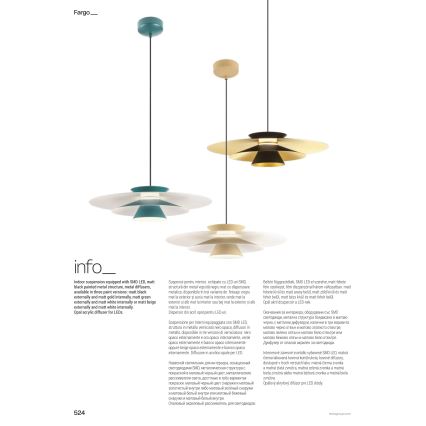 Redo 01-3003 - Lustră suspendată pe cablu FARGO LED/16,5W/230V CRI 90 Ø 50 cm bej/alb