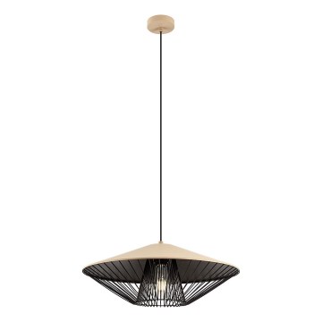 Redo 01-3011 - Lampă suspendată pe cablu GRILL, 1xE27/42W/230V, Ø 49,5 cm, negru/bej