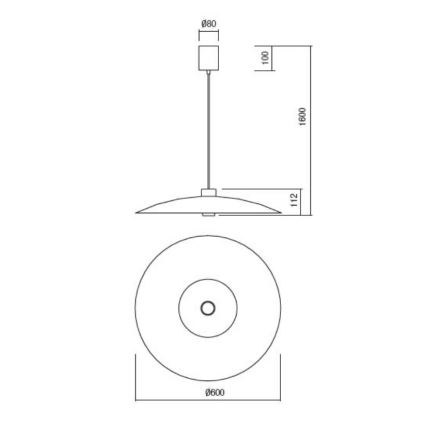 Redo 01-3018 - Lustră LED suspendată pe cablu LARS LED/14W/230V + LED/10W Ø 60 cm CRI 90 alb