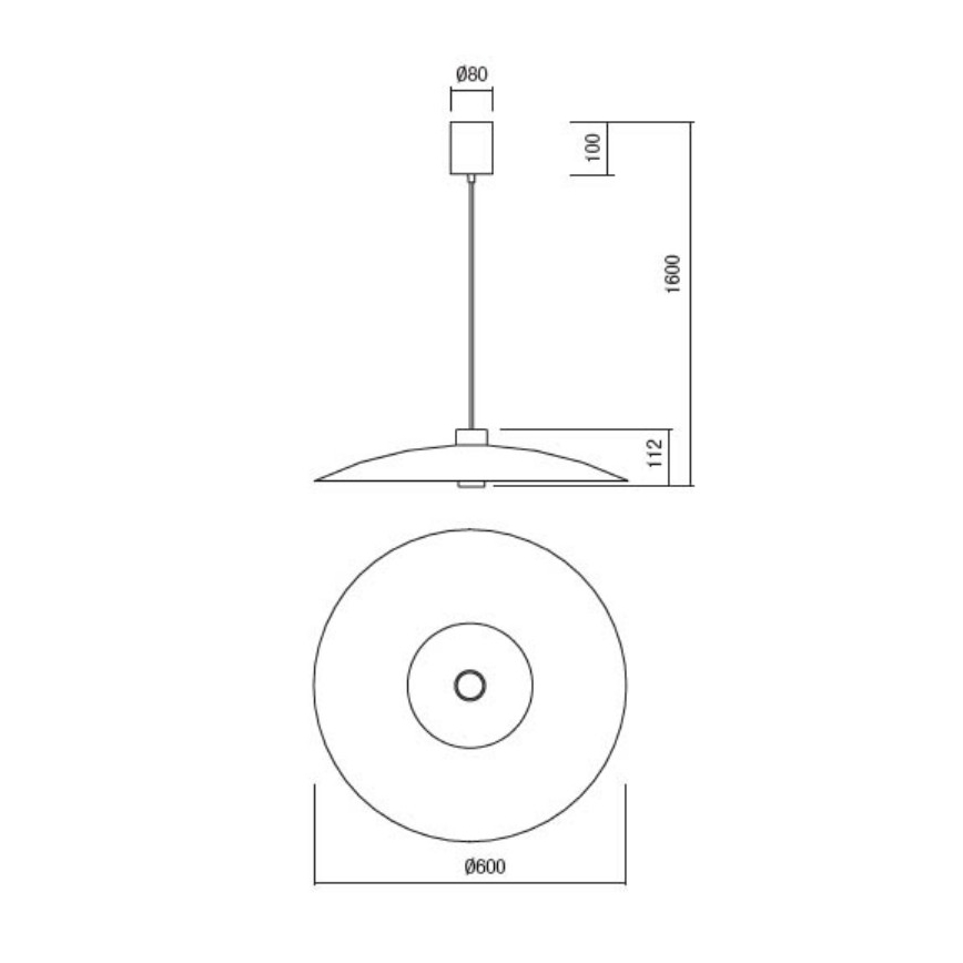 Redo 01-3021 - Lustru LED suspendat pe cablu LARS LED/14W/230V + LED/10W, diam. 60 cm, CRI 90, negru