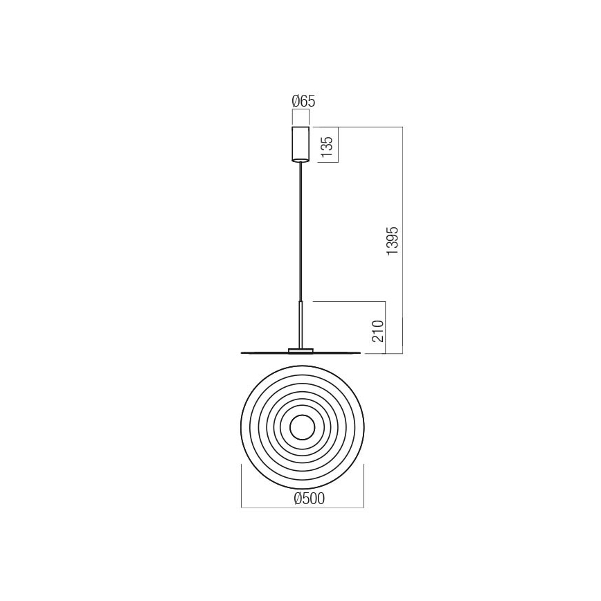 Redo 01-3044 - Lustra LED suspendată pe cablu LAKE LED/13W/230V CRI 90 Ø 50 cm albă