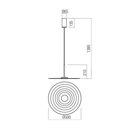 Redo 01-3046 - Lustră LED pe cablu LAKE LED/13W/230V CRI 90 Ø 50 cm, verde