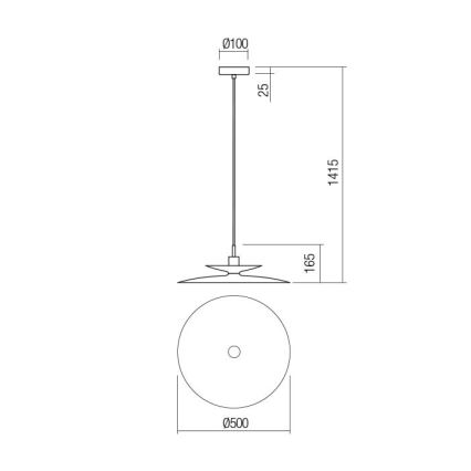 Redo 01-3051 - Pendul pe cablu GUNNAR, 1xE27/42W/230V, Ø 50 cm, negru