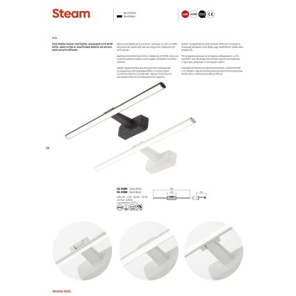 Redo 01-3085 - Lampă LED pentru tablou STEAM, 12 W, 230 V, 59,5 cm, albă