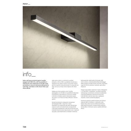 Redo 01-3273 - Lumină LED pentru oglindă de baie ASTON, 18W, 230V, 3000/4000K, 90 cm, CRI 90, IP44, negru