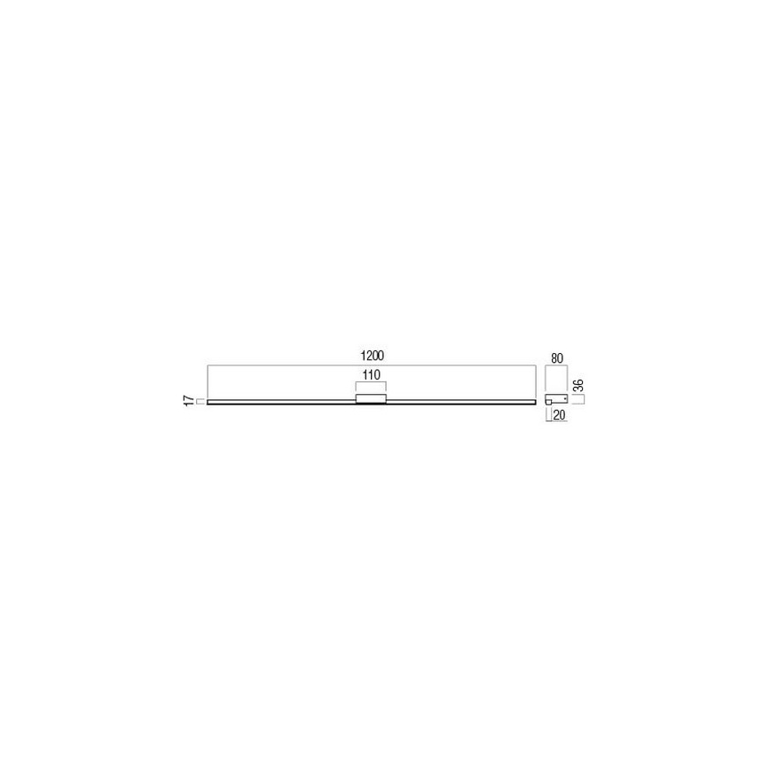 Redo 01-3274 - Aplica LED pentru oglindă de baie ASTON, 24W, 230V, 3000/4000K, 120 cm, CRI 90, IP44, alb