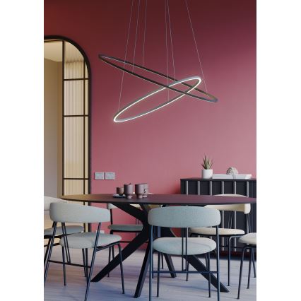 Redo 01-3299 - Candelabru LED dimabil LEO, suspendat pe cablu, LED/67W/230V, 3000/4000K, CRI 90, 60x130 cm, negru