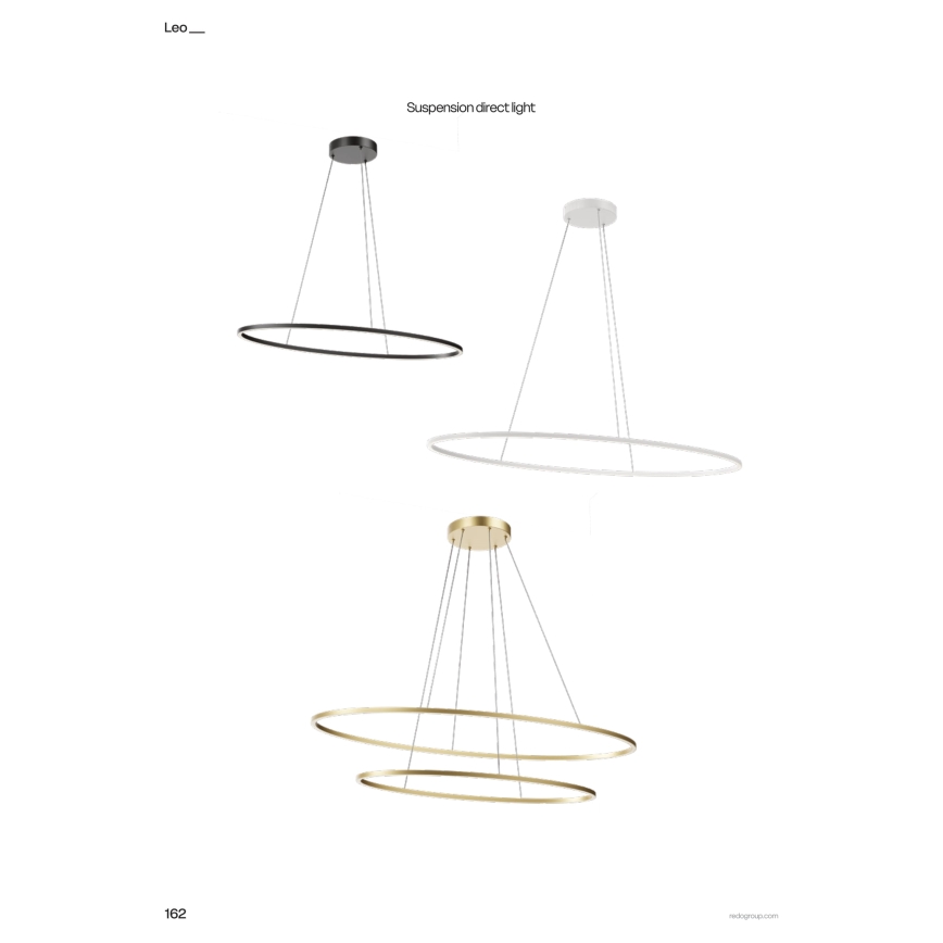 Redo 01-3299 - Candelabru LED dimabil LEO, suspendat pe cablu, LED/67W/230V, 3000/4000K, CRI 90, 60x130 cm, negru