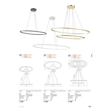 Redo 01-3299 - Candelabru LED dimabil LEO, suspendat pe cablu, LED/67W/230V, 3000/4000K, CRI 90, 60x130 cm, negru