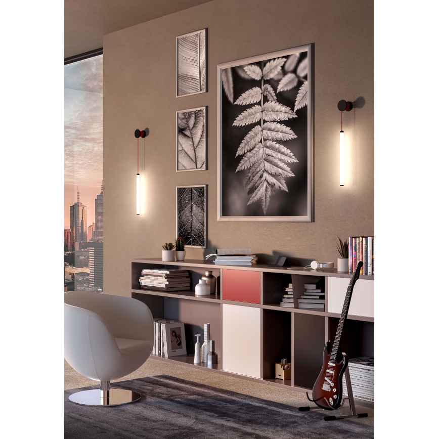 Redo 01-3304 - Lampă de perete LED SWING dimabilă, 16W/230V, 3000/4000K, CRI 90, neagră