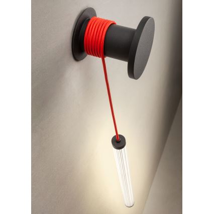 Redo 01-3304 - Lampă de perete LED SWING dimabilă, 16W/230V, 3000/4000K, CRI 90, neagră