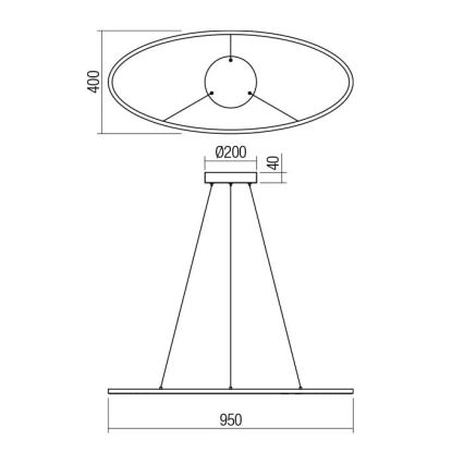 Redo 01-3338 - Lustră LED reglabilă pe cablu LEO LED/48W/230V 3000/4000K CRI 90 40x95 cm bronz