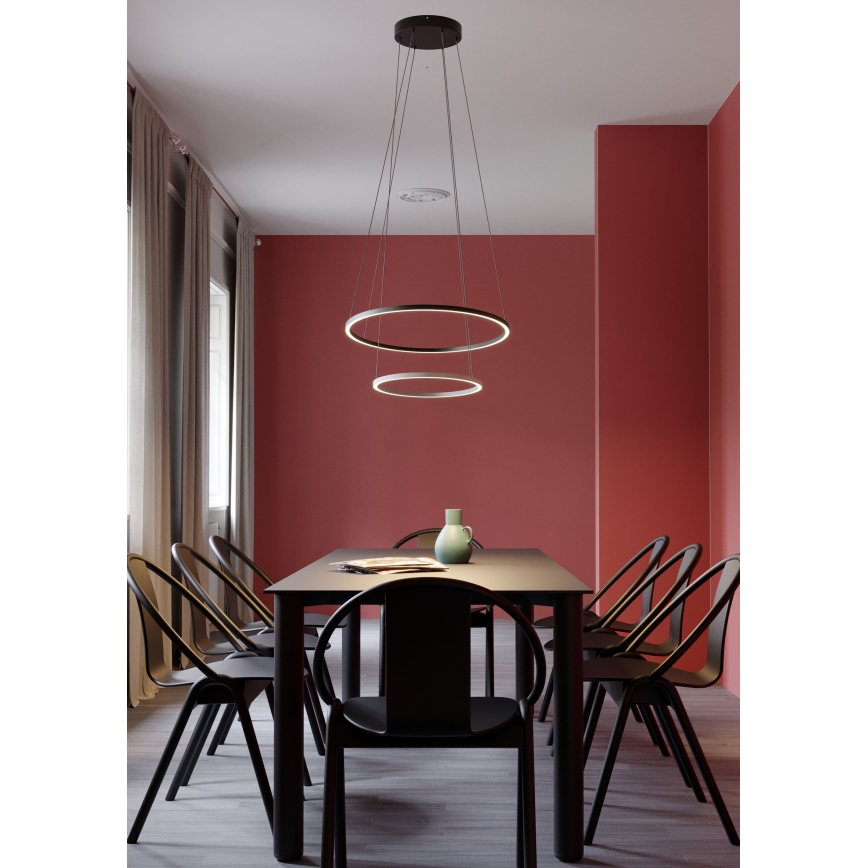 Redo 01-3343 - Lustră LED dimerizabilă pe cablu LEO LED/115W/230V 3000/4000K CRI 90 60x130 cm negru