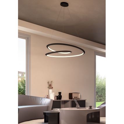 Redo 01-3378 - Lustru LED dimabil STORM pe cablu, 60W/230V, 3000/4000/6000K, CRI 90, Ø 80 cm, negru