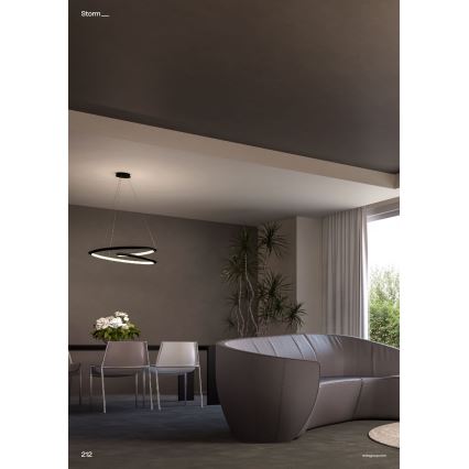 Redo 01-3378 - Lustru LED dimabil STORM pe cablu, 60W/230V, 3000/4000/6000K, CRI 90, Ø 80 cm, negru