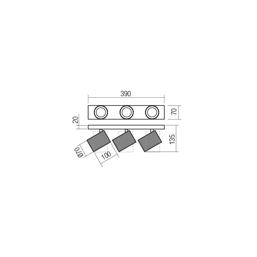 Redo 01-3405 - Spot DELPHI 3xGU10/7W/230V, auriu