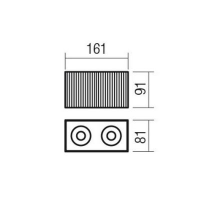 Redo 01-3411 - Spot aplicat DELPHI, 2xGU10/7W/230V, 16,1x8,1 cm, auriu
