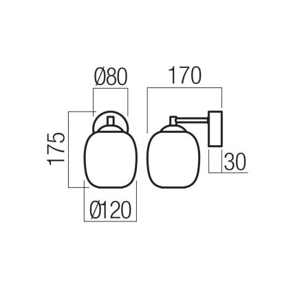 Redo 01-3483 - Lampă de perete LED KHADI LED/6W/230V CRI 90 negru/fumuriu