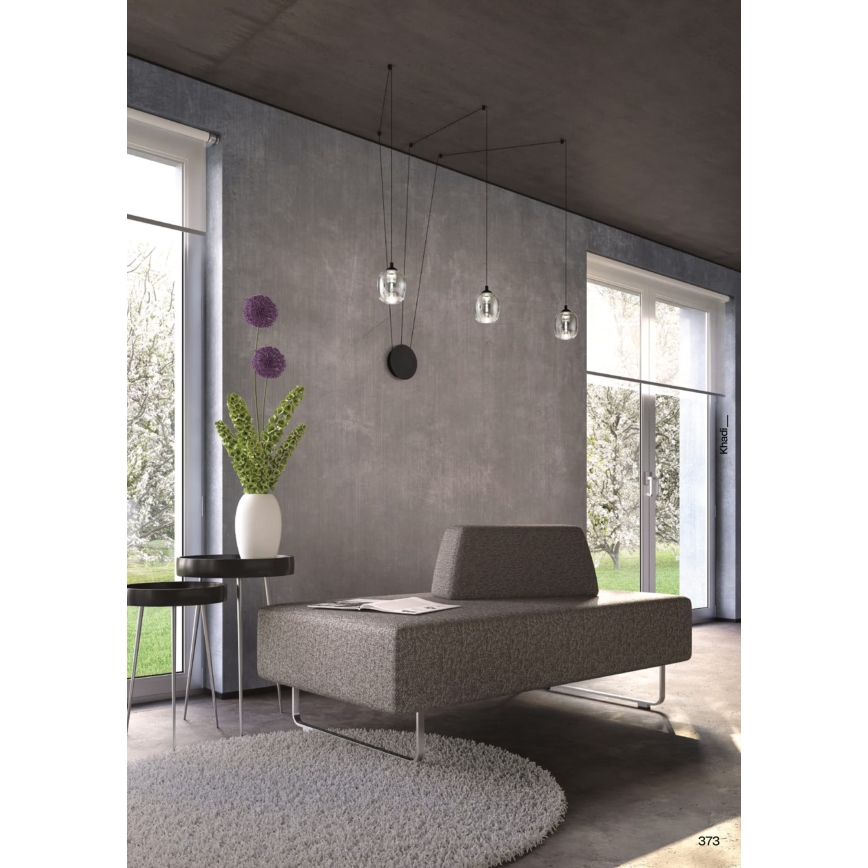 Redo 01-3485 - Lampă de perete LED dimmabilă KHADI, 3xLED/5,5W/230V, CRI 90, Ø 12 cm, negru/fumuriu