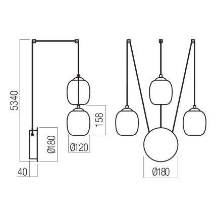 Redo 01-3485 - Lampă de perete LED dimmabilă KHADI, 3xLED/5,5W/230V, CRI 90, Ø 12 cm, negru/fumuriu