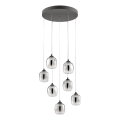 Redo 01-3489 - Lustră LED reglabilă suspendată pe cablu KHADI, 7xLED/5W/230V, CRI 90, Ø 52 cm, negru/fumuriu