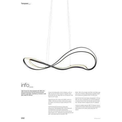 Redo 01-3599 - Lustră LED dimmabilă suspendată pe cablu TEMPEST LED/58W/230V, negru