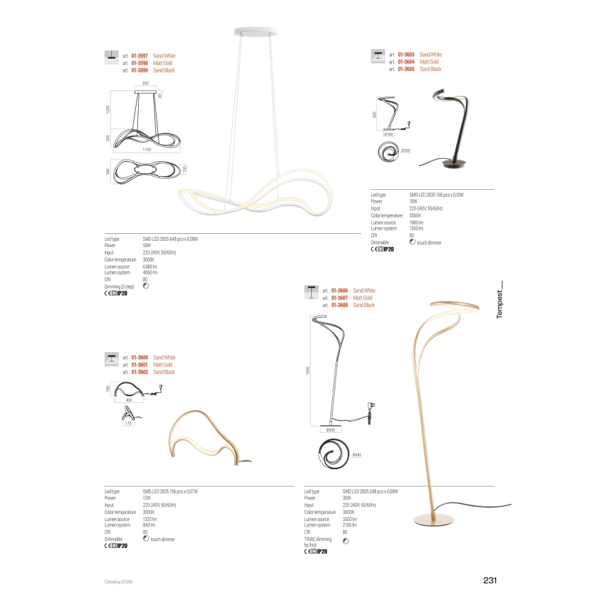 Redo 01-3599 - Lustră LED dimmabilă suspendată pe cablu TEMPEST LED/58W/230V, negru