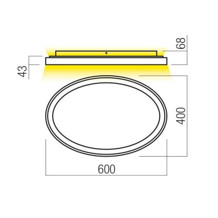 Redo 01-3806 - Plafonieră LED dimabilă NOBU, 60W, 230V, 3000/4000K, CRI 90, alb