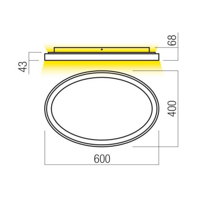 Redo 01-3807 - Plafonieră LED dimabilă NOBU LED/60W/230V 3000/4000K CRI 90 aurie