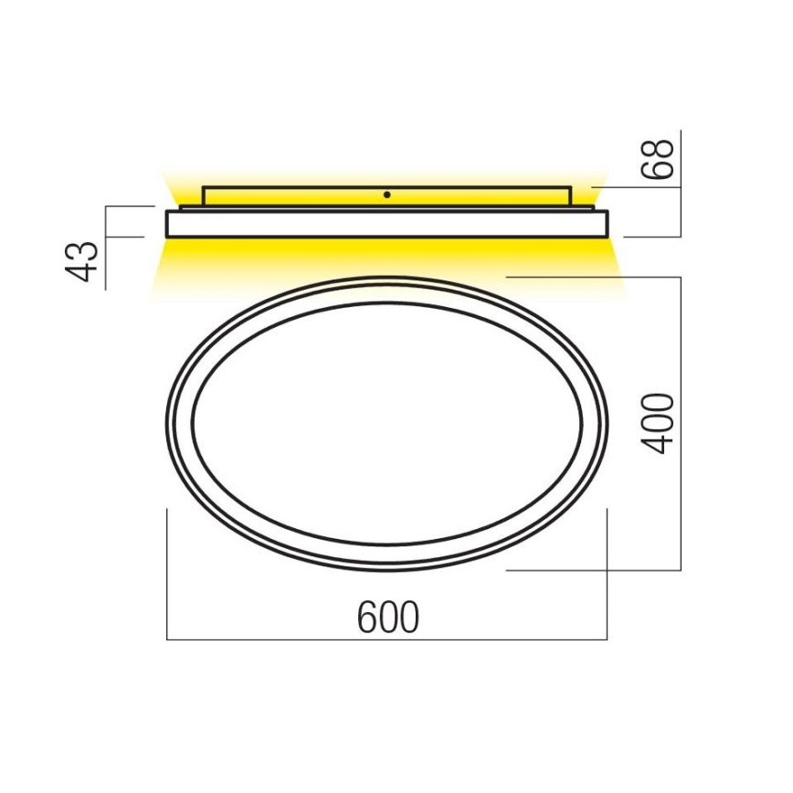 Redo 01-3808 - Plafonieră LED dimmabilă NOBU LED/60W/230V 3000/4000K CRI 90 neagră