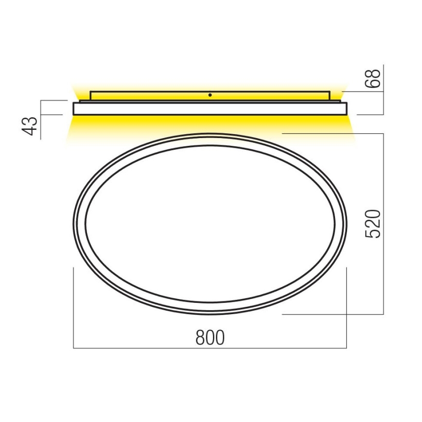 Redo 01-3811 - Plafonieră LED dimmabilă NOBU LED/80W/230V 3000/4000K CRI 90 neagră