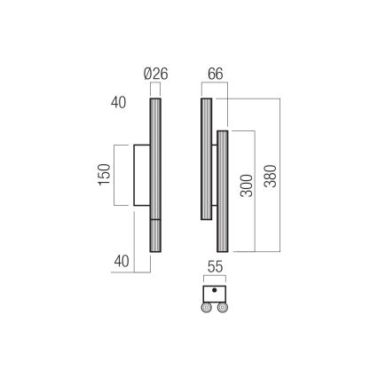 Redo 01-3852 - Aplica LED de perete NIKOS 4xLED/4W/230V CRI 90 negru