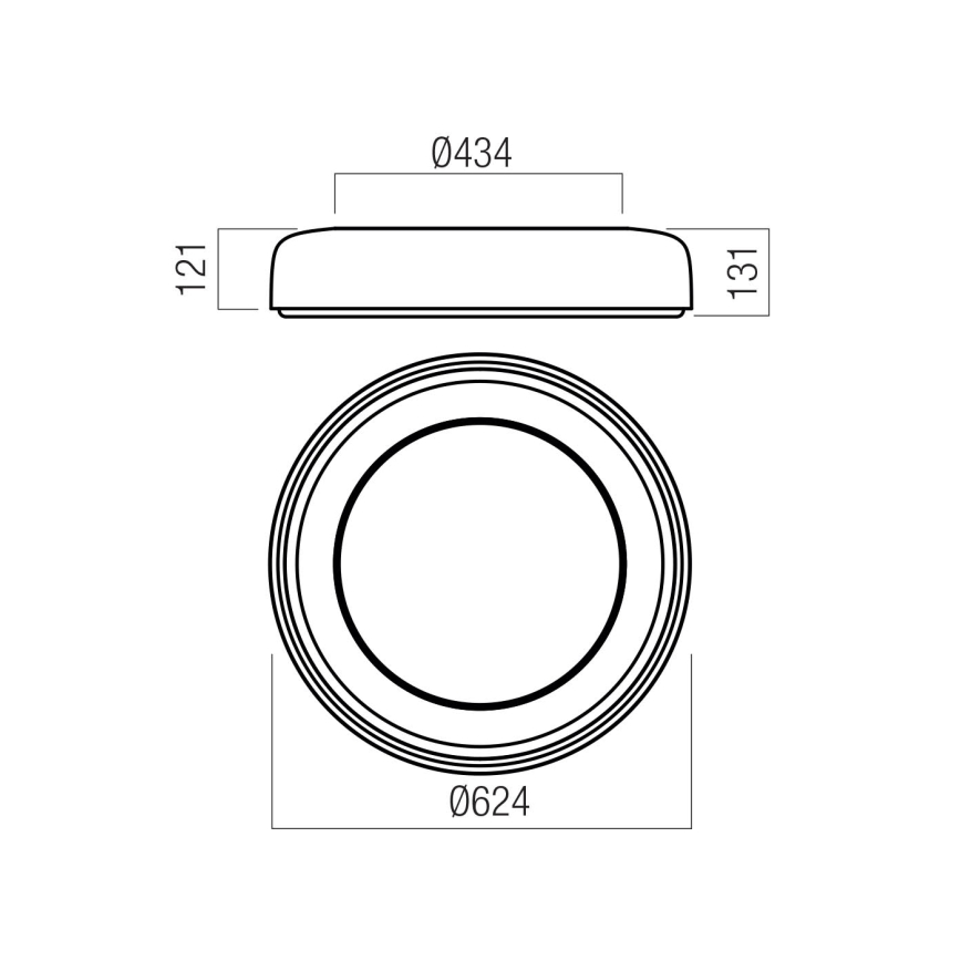 Redo 01-3941 - Plafonieră LED DIP/40W/230V 2700/3000/4000/5000/6500K CRI 90 Ø 62,4 cm albă