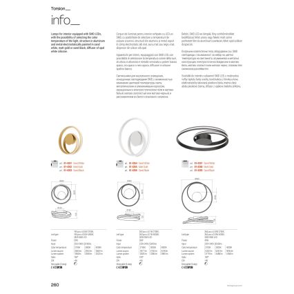 TORSION - Aplica de perete LED reglabilă, 30W, 230V, 2700/3000/4000K, CRI 90, alb
