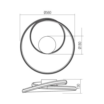 Redo 01-4357 - Plafonieră LED dimabilă TORSION LED/40W/230V 2700/3000/4000K CRI 90 Ø 56 cm albă