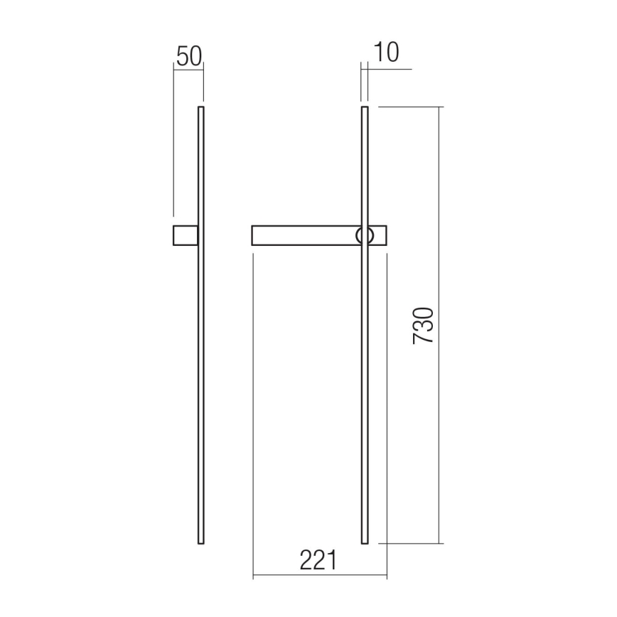 Redo 01-4672 - Aplica de perete TANGENT LED/6W/230V 2700/2850/3000K 73 cm CRI 90 auriu