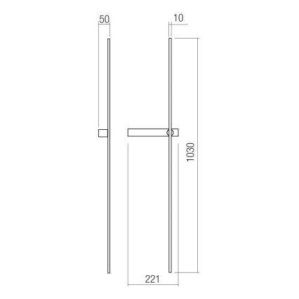 Redo 01-4675 - Aplica de perete LED TANGENT, 9 W, 230 V, 2700/2850/3000 K, 73 cm, CRI 90, neagră