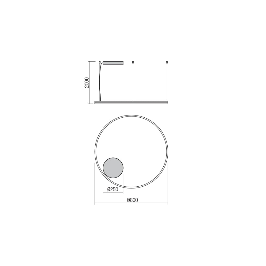 Redo 01-4877 - Lustră LED dimabilă pe cablu ORBIT LED/55W/230V 2700/3000K bronz