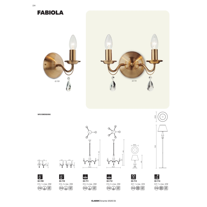 Redo 02-712 - Lustră pe lanț FABIOLA 5xE14/28W/230V