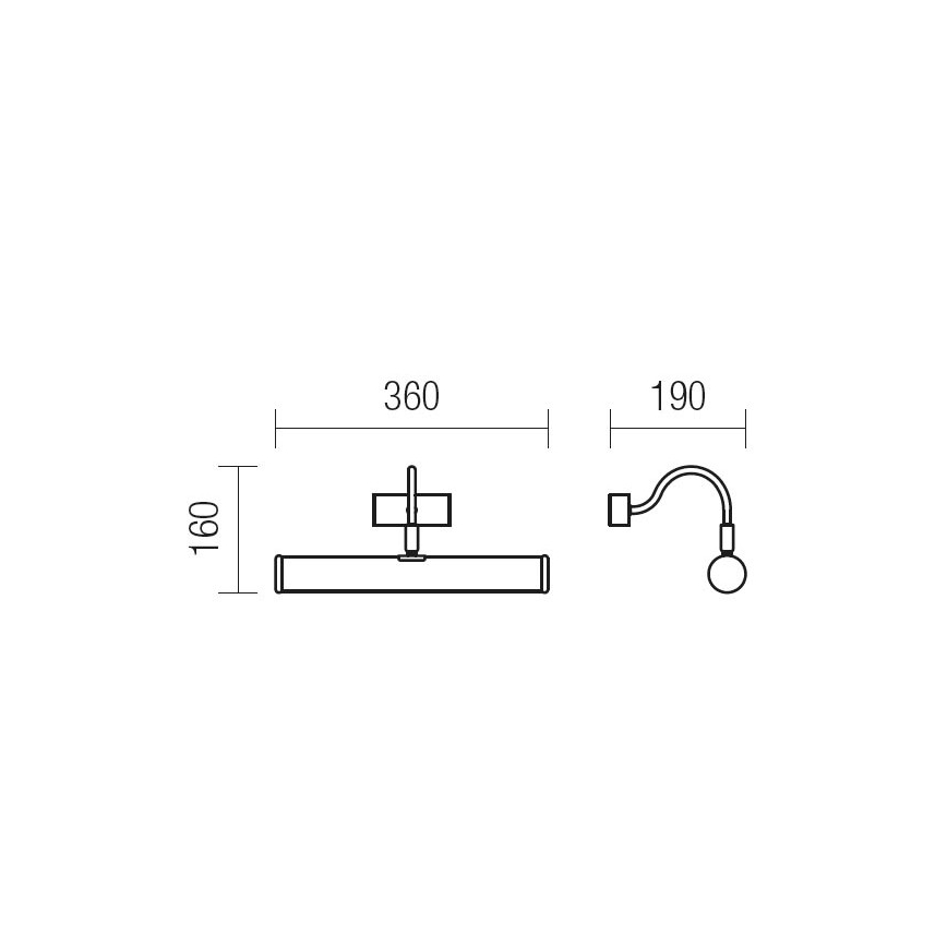 Redo 02-845 - Lampă pentru tablouri CAIRO, 2xE14/28W/230V, 36 cm, alamă