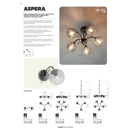 Redo 02-972 - Candelabru suspendat pe lanț ASPERA, 3x E14, 28 W, 230 V, Ø 52 cm, negru