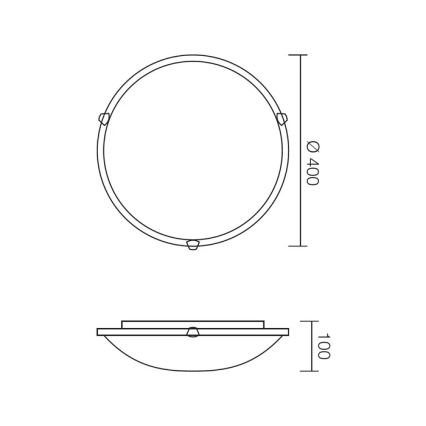 Redo 05-393 - Plafonieră VIRGINIA 2xE27/42W/230V Ø 40 cm gri