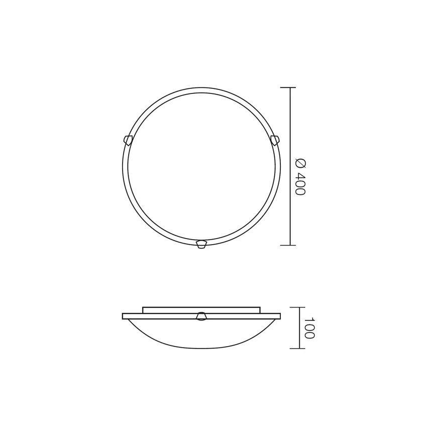 Redo 05-393 - Plafonieră VIRGINIA 2xE27/42W/230V Ø 40 cm gri