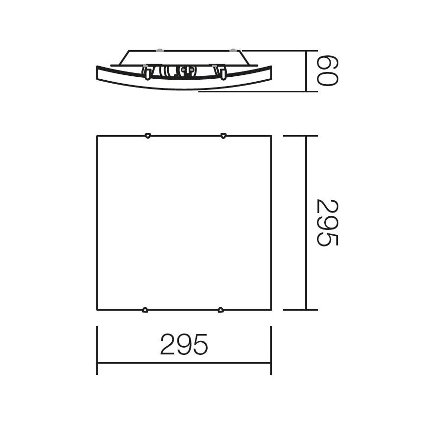 Redo 05-812 - Plafonieră SHAKE 1xE27/42W/230V 29,5x29,5 cm albă
