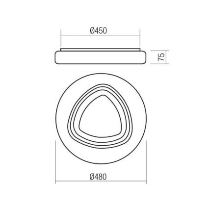 Redo 05-919 - Plafonieră LED dimmabilă GALAX LED/48W/230V 3000–6500K Wi-Fi Tuya Ø 48 cm albă + telecomandă
