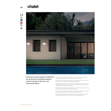 Redo 90002 - Lampă de perete LED pentru exterior CHALET, 8W, 230V, IP54